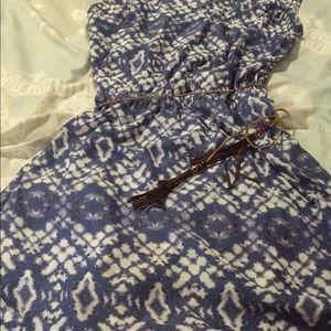 Blue and white mini dress